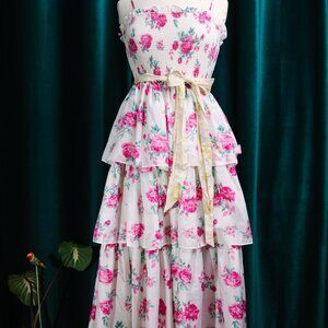 LoveShackFancy x Target Elise Pink Floral Tiered Dress